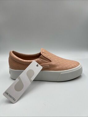 SuperGA slip-on sneakers woven texture peach faux leather Orchestra new 37 6.5